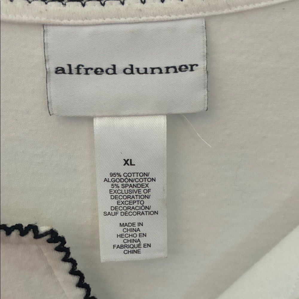 Alfred Dunner White Tee with Black Cityscape Graphic - Picture 2 of 3